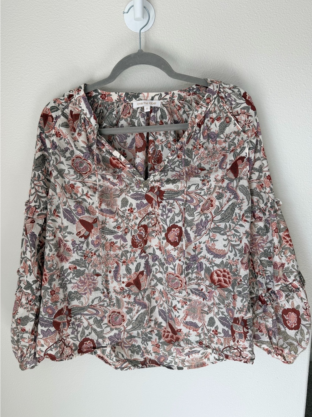 Love the Label Floral V-Neck Blouse Floral